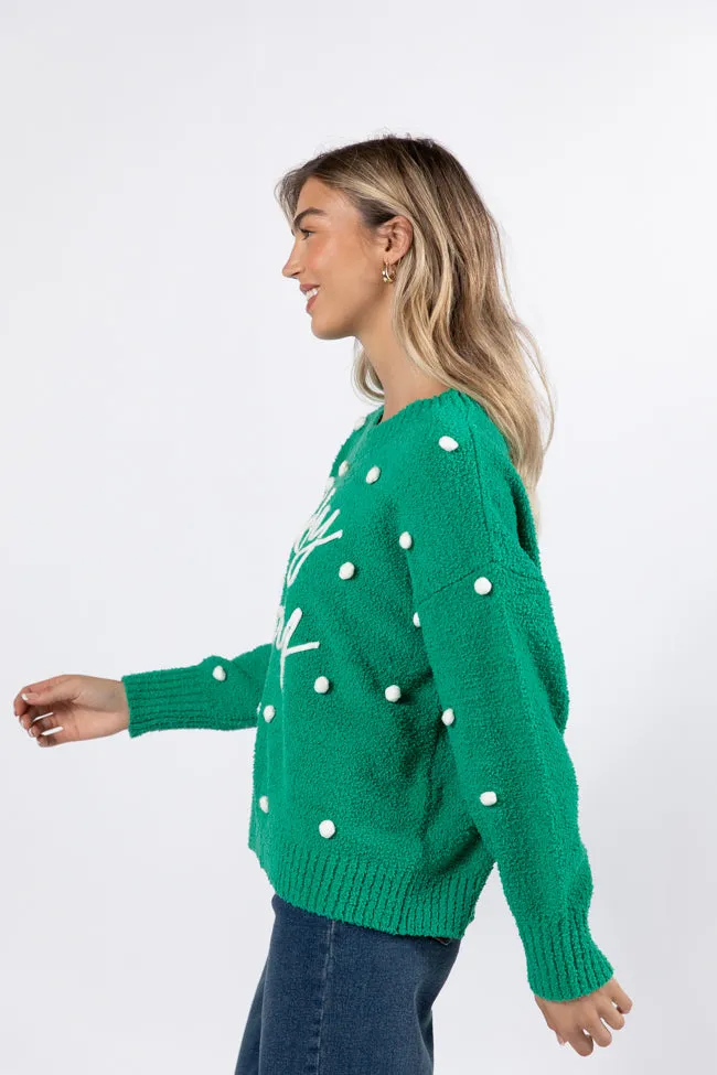 Holly Jolly Green Fuzzy Pom Sweater FINAL SALE sold by Pink Lily product image thumbnail 4
