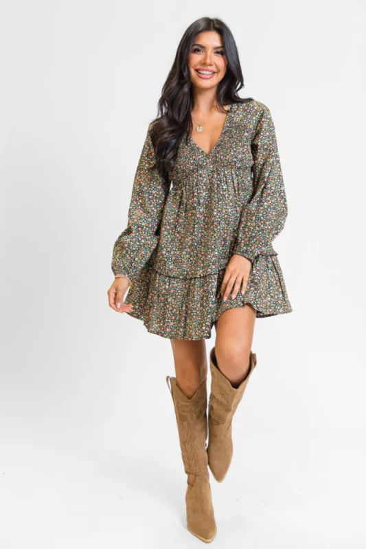 Here We Are Multi Floral Print Dress FINAL SALE sold by Pink Lily