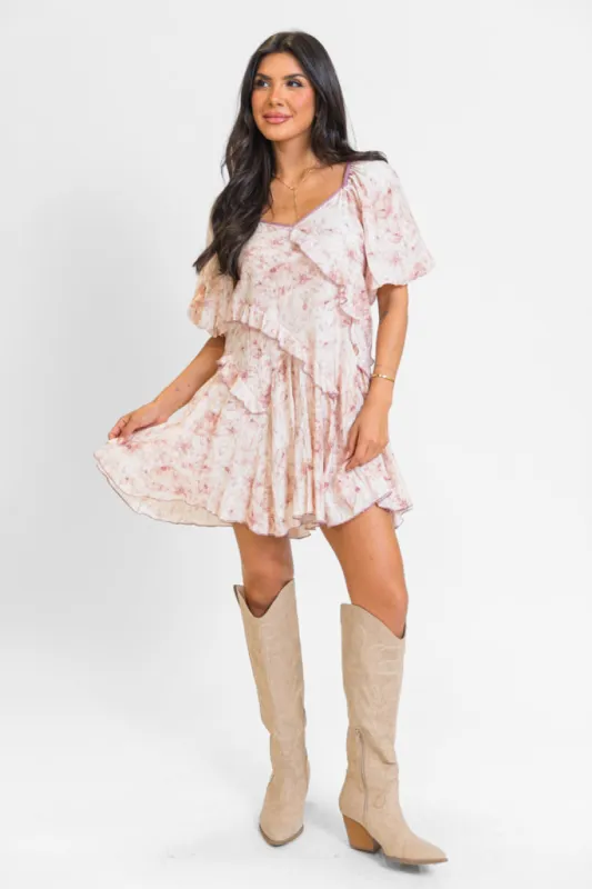 Have Some Grace Mauve Printed Mini Dress FINAL SALE sold by Pink Lily