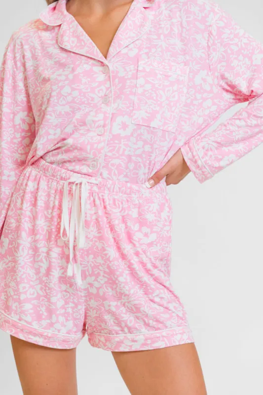 Good To Get Away In Kathy Floral Pajama Shorts sold by Pink Lily