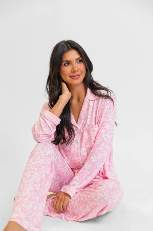 Good To Get Away In Kathy Floral Button Up Pajama Top FINAL SALE sold by Pink Lily