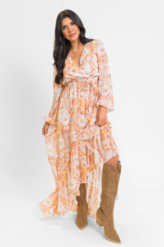 Know Me So Well Multi Floral Printed Long Sleeve Maxi Dress FINAL SALE sold by Pink Lily