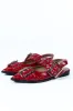 Addison Red Leather Buckle Slingback Flat sold by Pink Lily