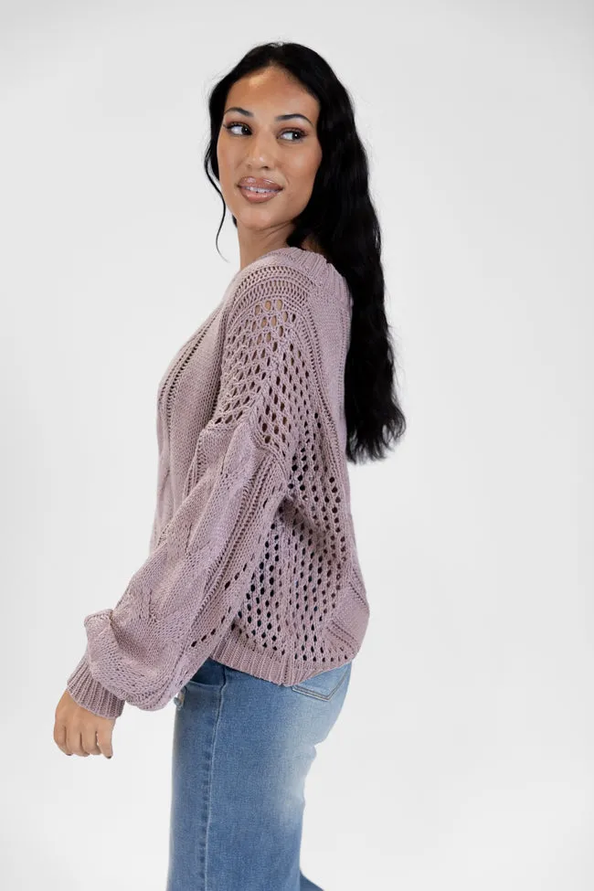Make It Right Taupe Wide Neck Cable Knit Sweater SALE sold by Pink Lily product image thumbnail 5