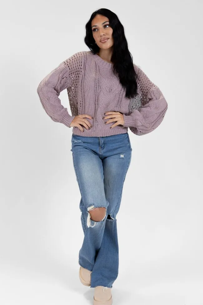 Make It Right Taupe Wide Neck Cable Knit Sweater SALE sold by Pink Lily product image thumbnail 2