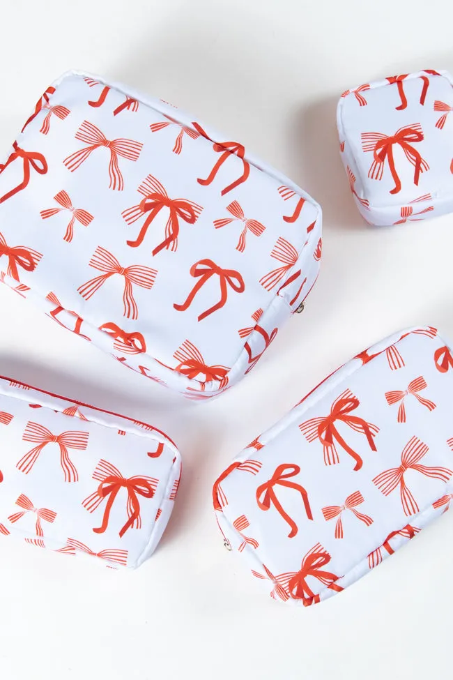 Red Bows 4 Piece Cosmetic Bags Set sold by Pink Lily product image thumbnail 2