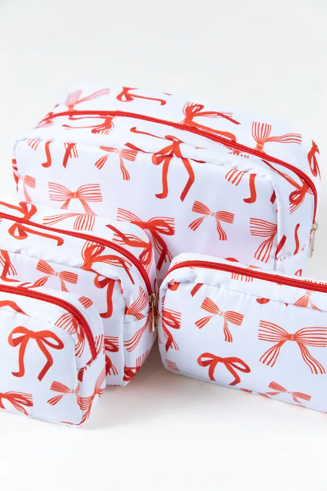 Red Bows 4 Piece Cosmetic Bags Set sold by Pink Lily product image thumbnail 3