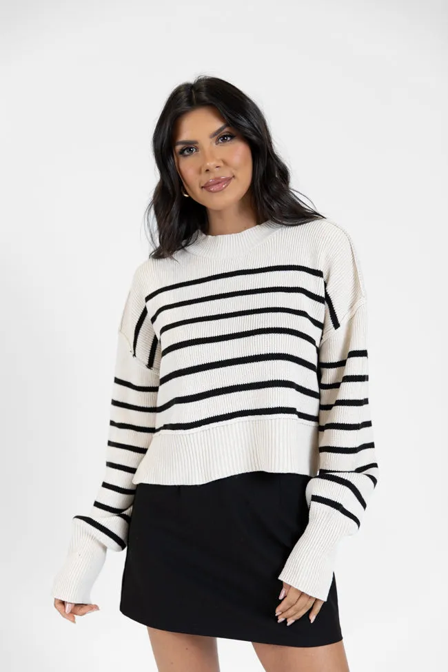 Something To Remember Cream and Black Striped Sweater FINAL SALE sold by Pink Lily product image thumbnail 2