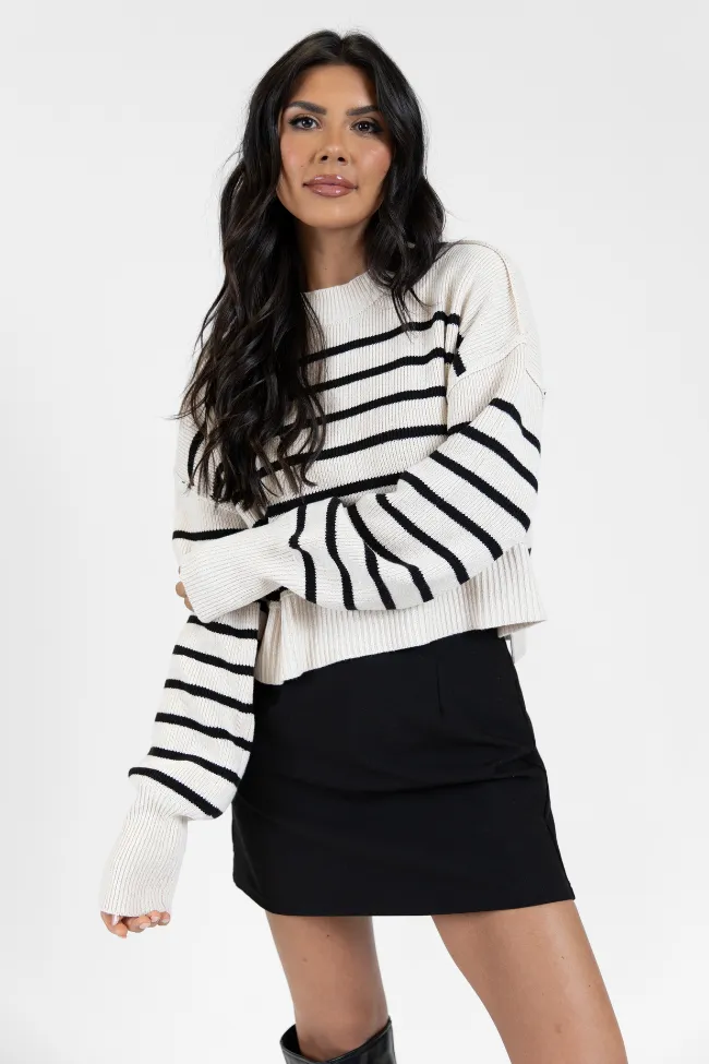 Something To Remember Cream and Black Striped Sweater FINAL SALE sold by Pink Lily