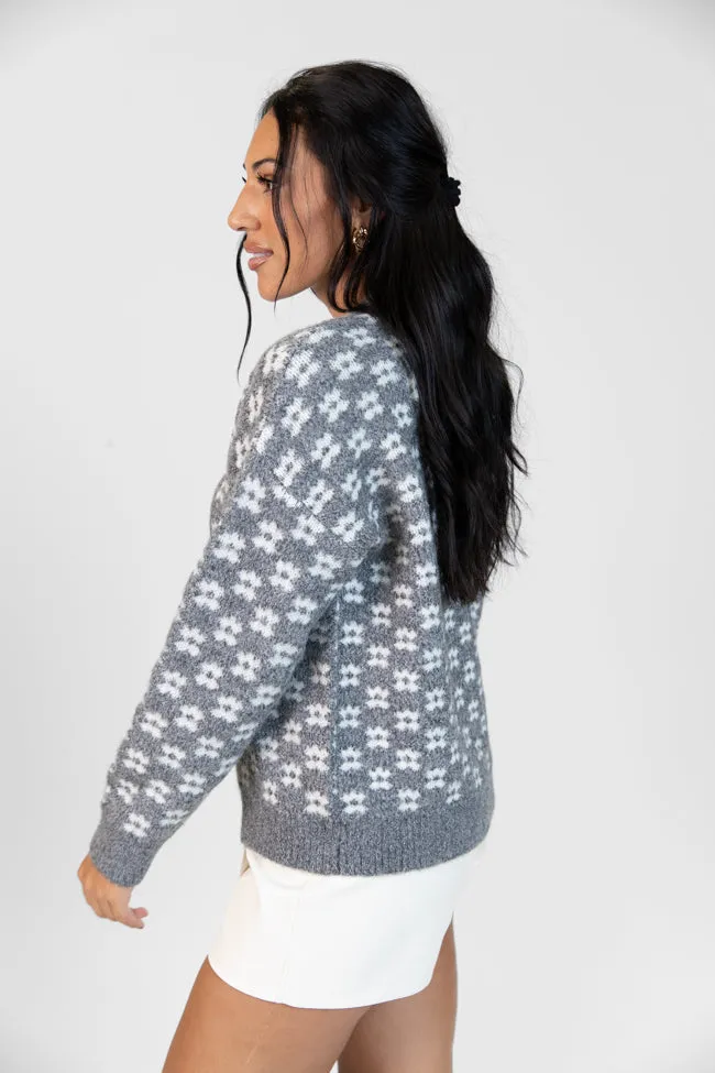 Gonna Go Far Grey Flower Print Sweater FINAL SALE sold by Pink Lily product image thumbnail 4