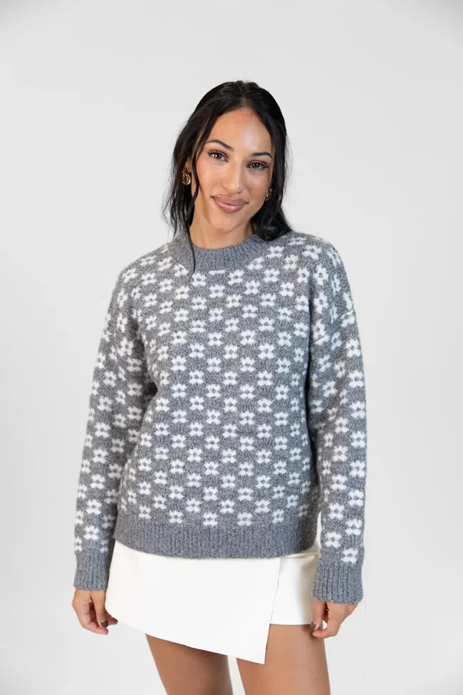 Gonna Go Far Grey Flower Print Sweater FINAL SALE sold by Pink Lily product image thumbnail 3