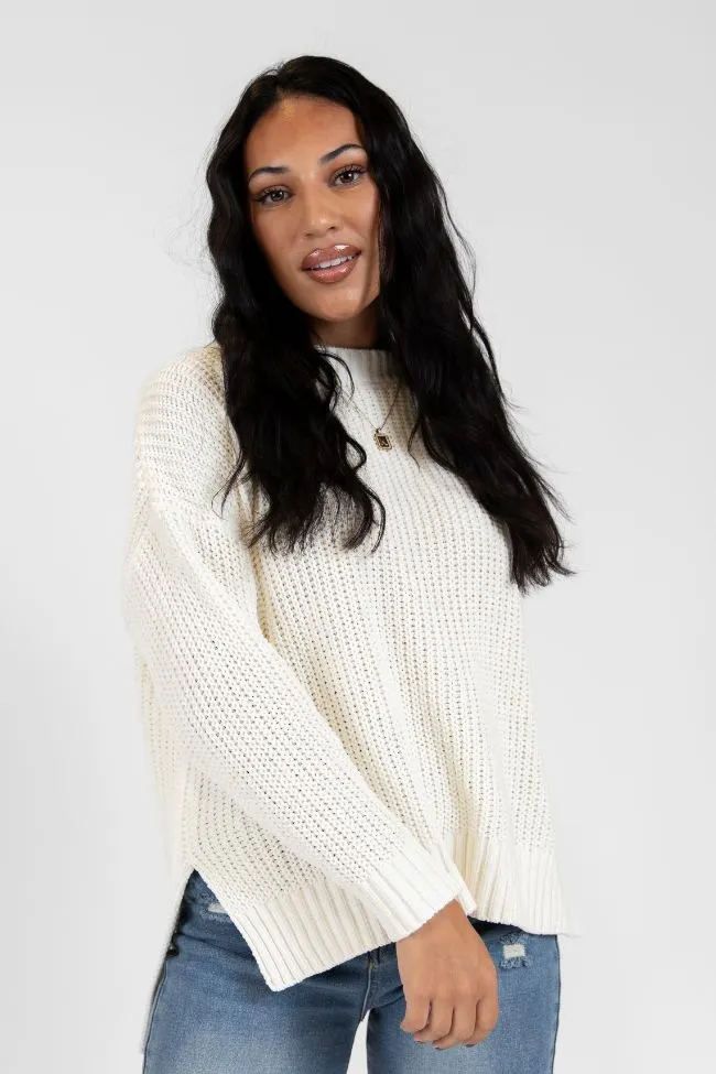 Everyday Feelings Ivory Chenille Waffle Knit Sweater FINAL SALE sold by Pink Lily
