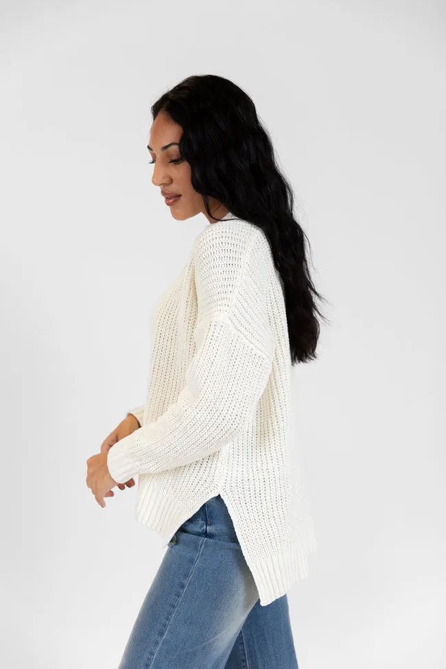 Everyday Feelings Ivory Chenille Waffle Knit Sweater FINAL SALE sold by Pink Lily product image thumbnail 4