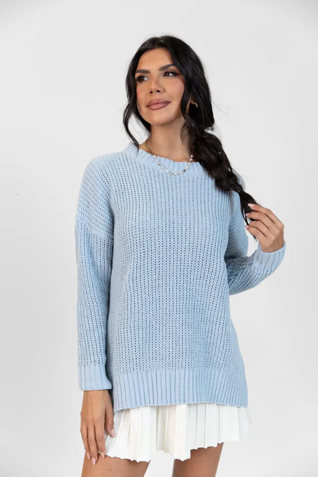 Everyday Feelings Blue Chenille Waffle Knit Sweater FINAL SALE sold by Pink Lily product image thumbnail 3