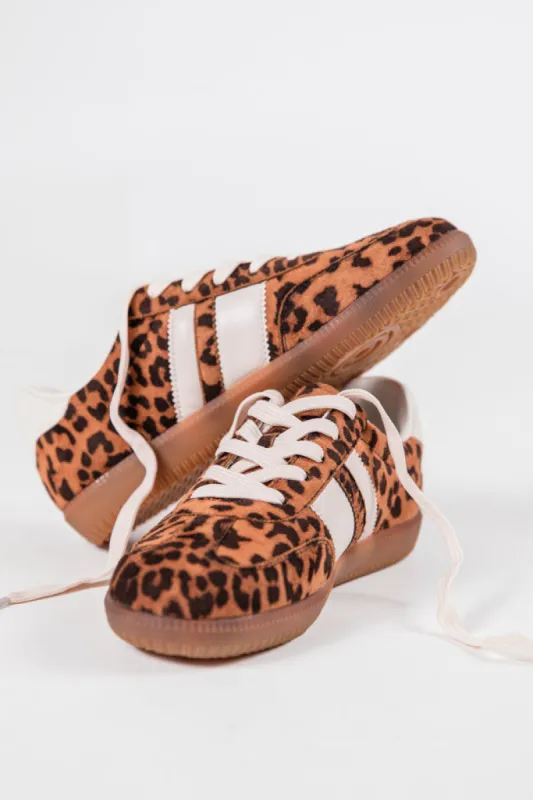 Lunden Double Stripe Cheetah Sneaker sold by Pink Lily
