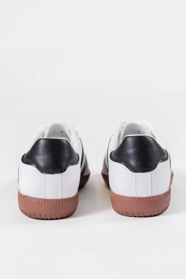 Lunden Double Stripe Black and White Leather Sneaker SALE sold by Pink Lily product image thumbnail 4