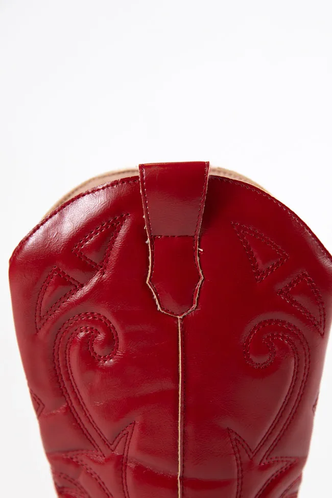 Daelyn Red Leather Cowboy Boot sold by Pink Lily product image thumbnail 4