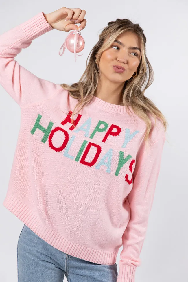 Happy Holidays To You Pink Sweater FINAL SALE sold by Pink Lily