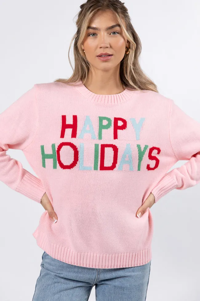Happy Holidays To You Pink Sweater FINAL SALE sold by Pink Lily product image thumbnail 3