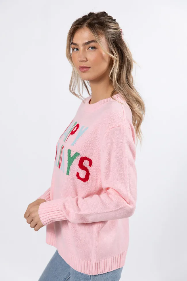 Happy Holidays To You Pink Sweater FINAL SALE sold by Pink Lily product image thumbnail 4