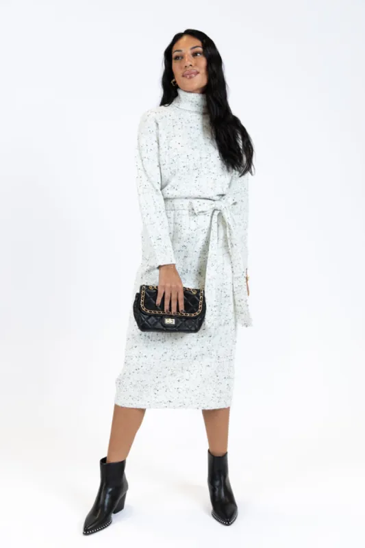 Belong To Me Grey Slub Knit Belted Midi Dress FINAL SALE sold by Pink Lily