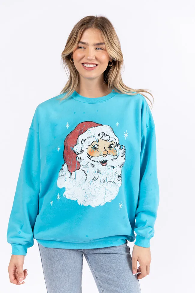 Have Yourself A Merry Little Christmas Aqua Blue Graphic Sweatshirt FINAL SALE sold by Pink Lily product image thumbnail 3