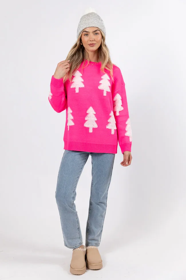 Under The Mistletoe Pink And Cream Christmas Tree Sweater FINAL SALE sold by Pink Lily product image thumbnail 5