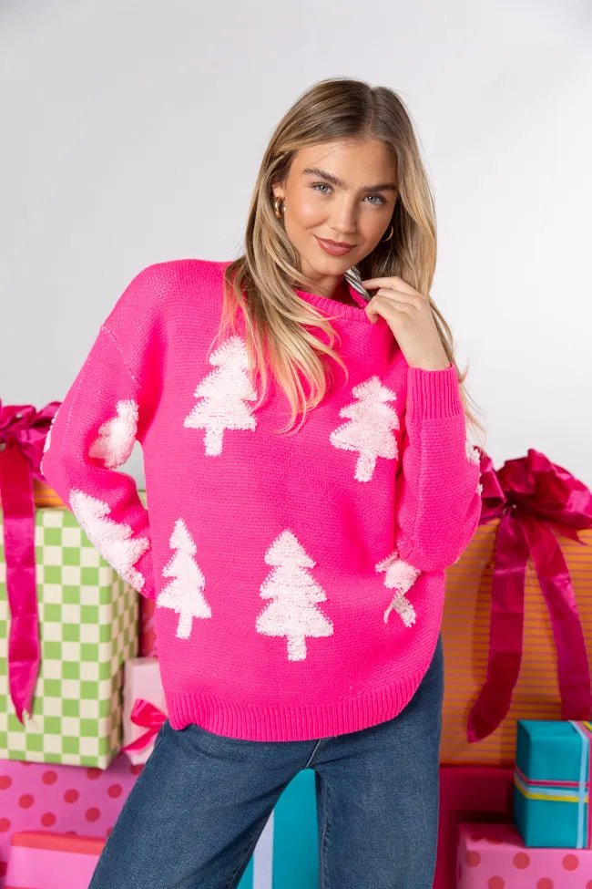 Under The Mistletoe Pink And Cream Christmas Tree Sweater FINAL SALE sold by Pink Lily product image thumbnail 3