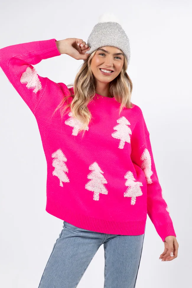Under The Mistletoe Pink And Cream Christmas Tree Sweater FINAL SALE sold by Pink Lily product image thumbnail 4