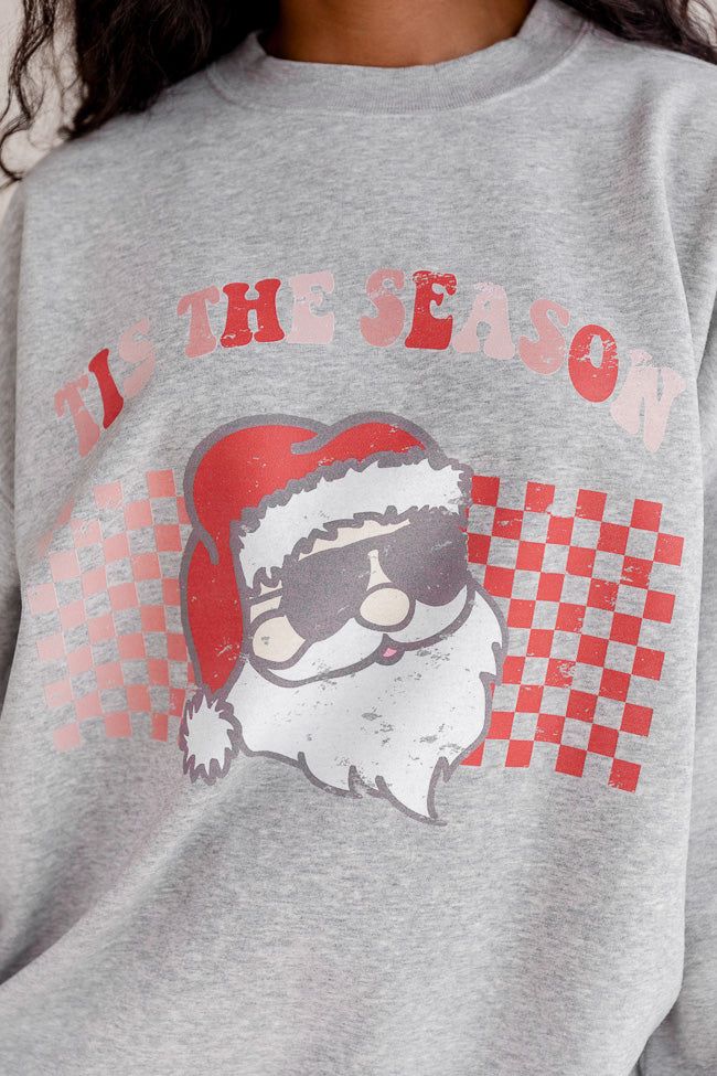 'Tis The Season Christmas Grey Oversized Graphic Sweatshirt sold by Pink Lily product image thumbnail 3