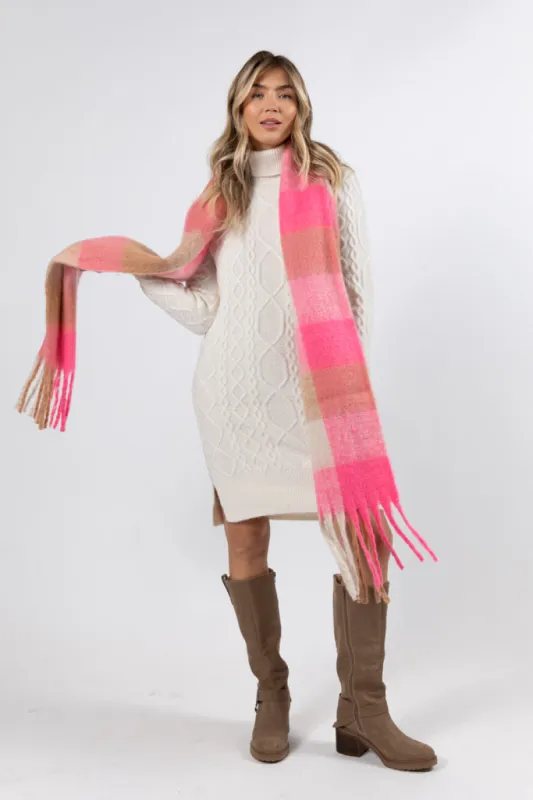 Let's Go Places Ivory Cable Knit Turtleneck Dress FINAL SALE sold by Pink Lily