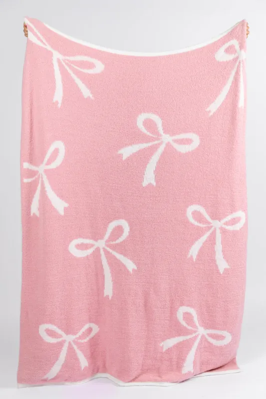 Make Me Believe Pink Bow Blanket DOORBUSTER sold by Pink Lily