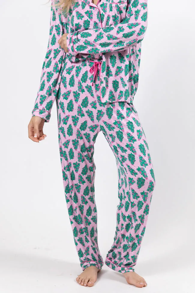 Under The Stars In Pink Pines Bamboo Pajama Pants FINAL SALE sold by Pink Lily product image thumbnail 2