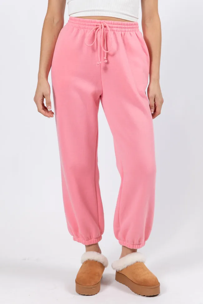 Run It By Me Pink Fleece Joggers FINAL SALE sold by Pink Lily