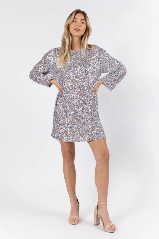 In A New Light Multi Sequin Mini Dress FINAL SALE sold by Pink Lily