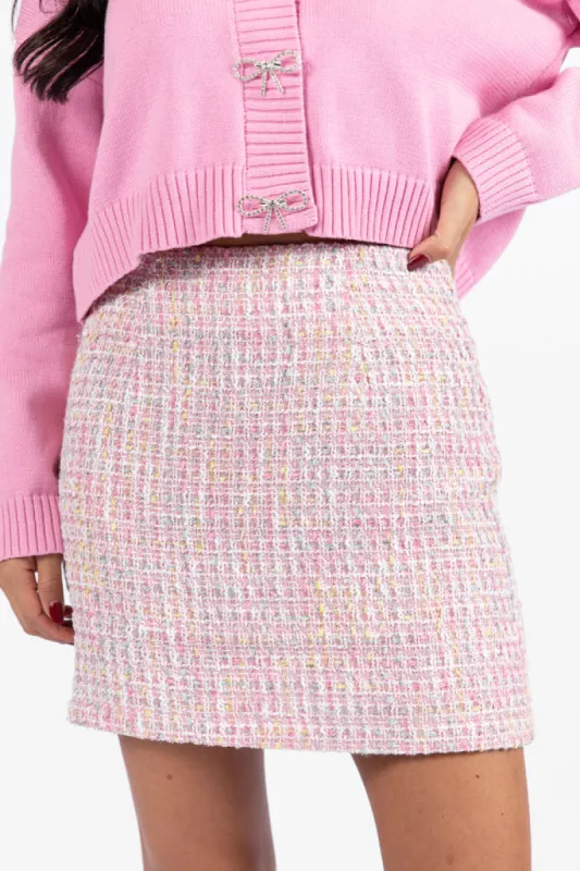 This Time Pink Multi Tweed Skort FINAL SALE sold by Pink Lily