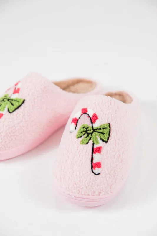 Candy Cane Pink Slippers  FINAL SALE sold by Pink Lily