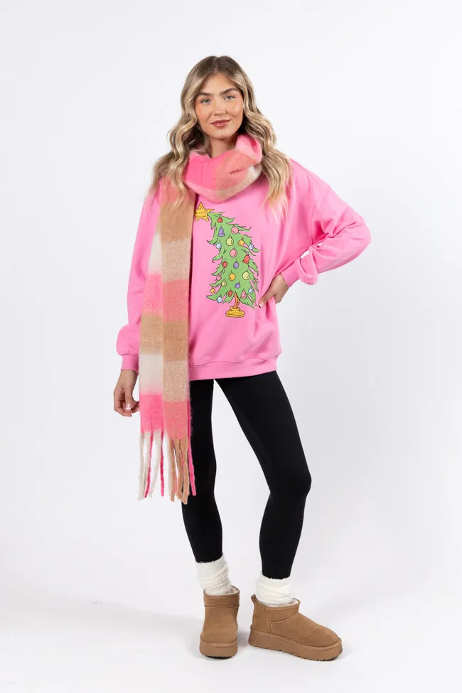 Christmas Tree Pink Graphic Sweatshirt sold by Pink Lily product image thumbnail 4