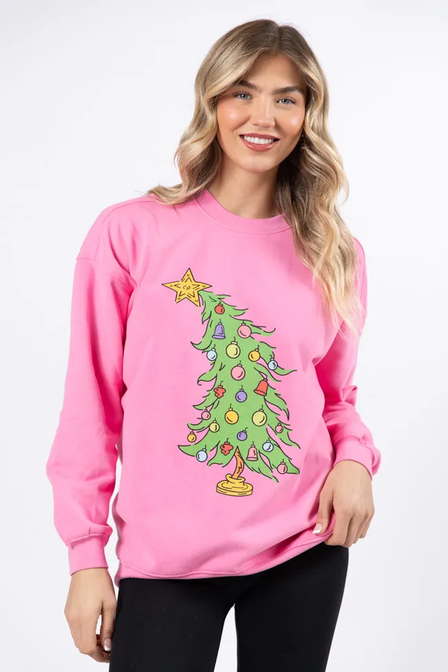Christmas Tree Pink Graphic Sweatshirt sold by Pink Lily product image thumbnail 3