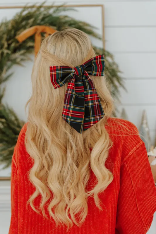 Plaid Christmas Hair Bow FINAL SALE sold by Pink Lily