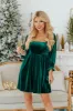 Evergreen Beauty Velvet Dress Macy Blackwell X Pink Lily sold by Pink Lily