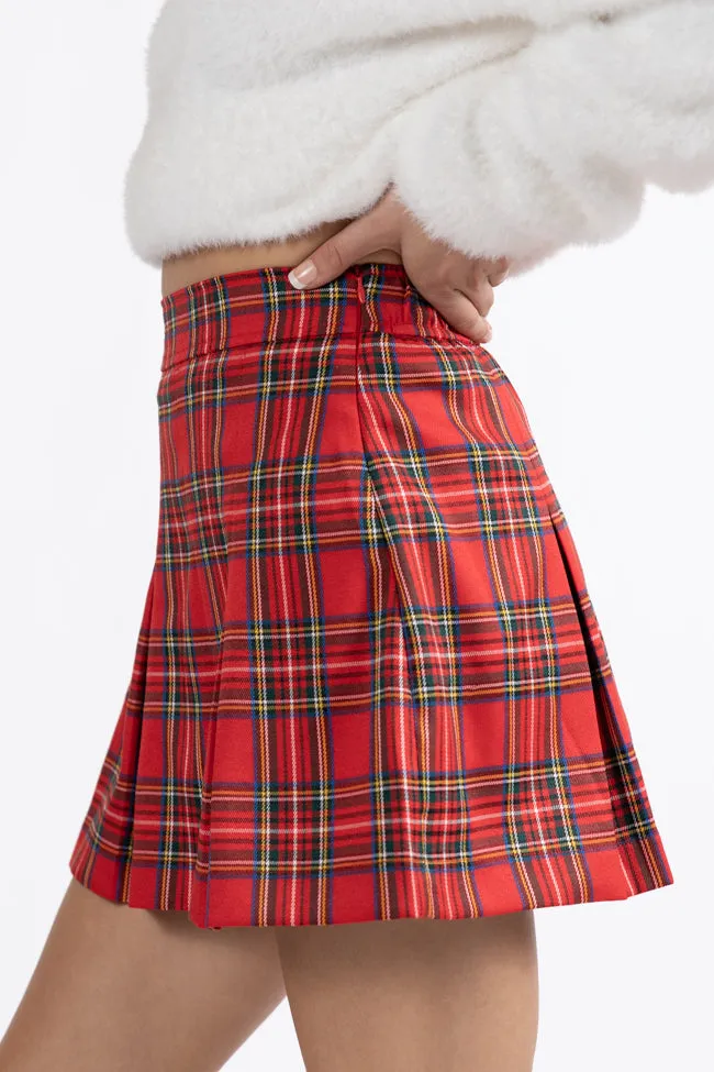 Spirit Of Christmas Red Pleated Plaid Skort FINAL SALE sold by Pink Lily product image thumbnail 5