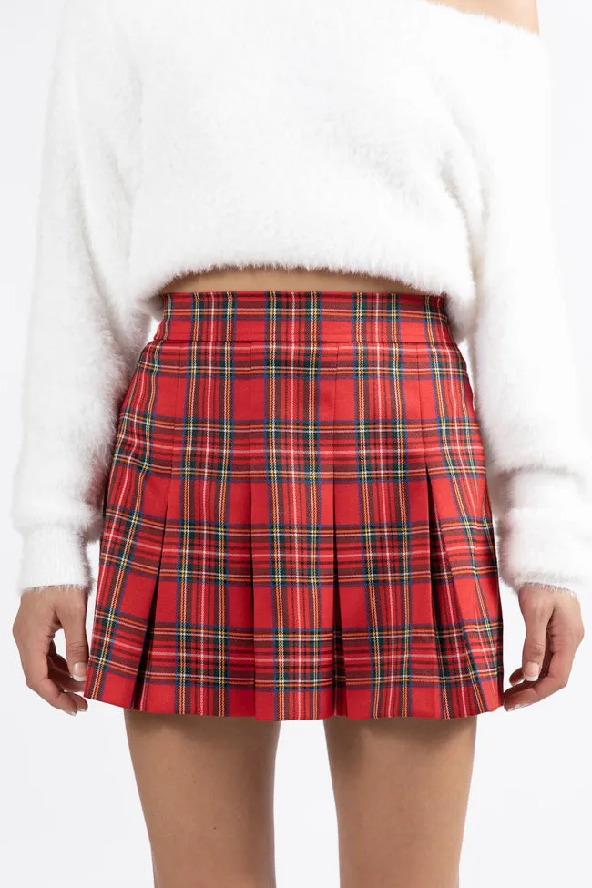 Spirit Of Christmas Red Pleated Plaid Skort FINAL SALE sold by Pink Lily product image thumbnail 3