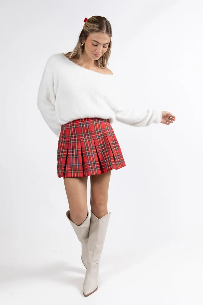 Spirit Of Christmas Red Pleated Plaid Skort FINAL SALE sold by Pink Lily product image thumbnail 4