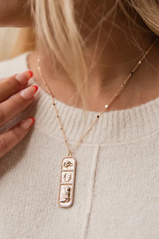 Western Charm Plate Necklace sold by Pink Lily