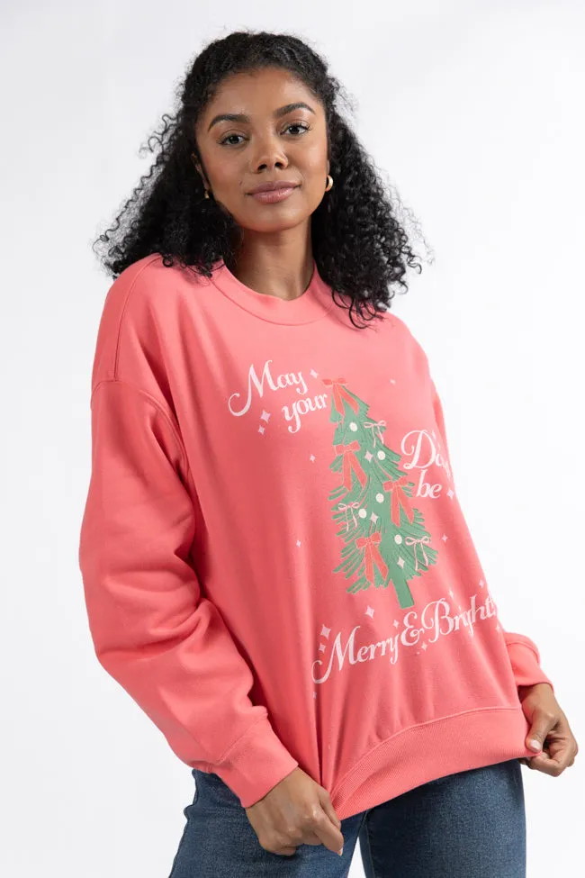 May Your Days Be Merry And Bright Gumdrop Red Graphic Sweatshirt DOORBUSTER sold by Pink Lily product image thumbnail 4