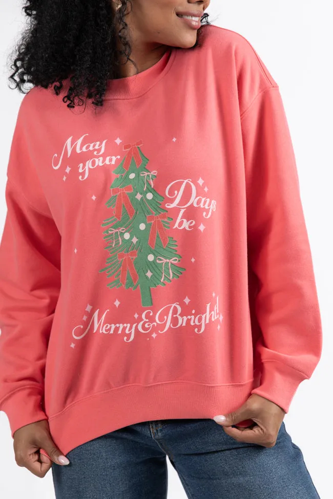 May Your Days Be Merry And Bright Gumdrop Red Graphic Sweatshirt DOORBUSTER sold by Pink Lily product image thumbnail 2