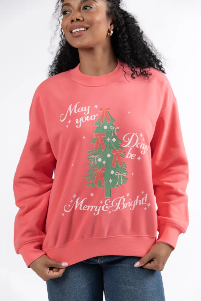 May Your Days Be Merry And Bright Gumdrop Red Graphic Sweatshirt DOORBUSTER sold by Pink Lily product image thumbnail 3