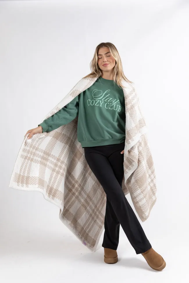 Stay Cozy Club Pine Needle Green Graphic Sweatshirt DOORBUSTER sold by Pink Lily product image thumbnail 4