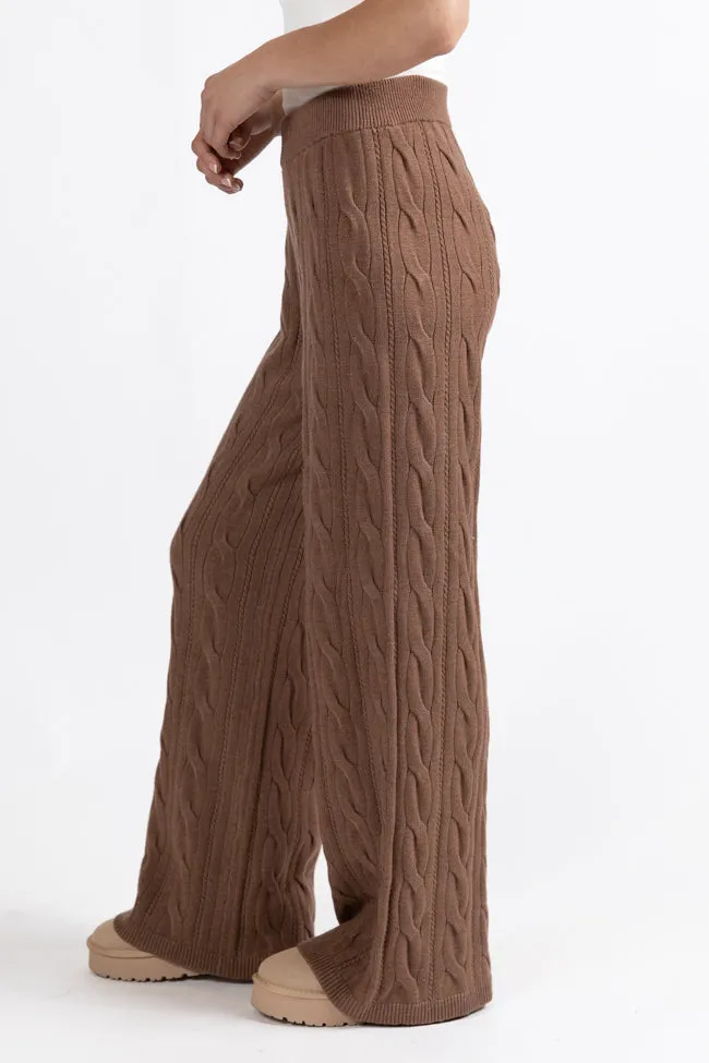Forever Winter Mocha Cable Knit Sweater Lounge Pants FINAL SALE sold by Pink Lily product image thumbnail 3